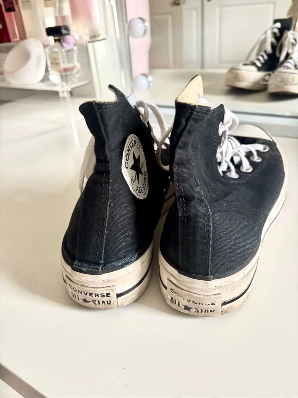 Converse Black High Top Sneakers with White Accents - Picture 4 of 4